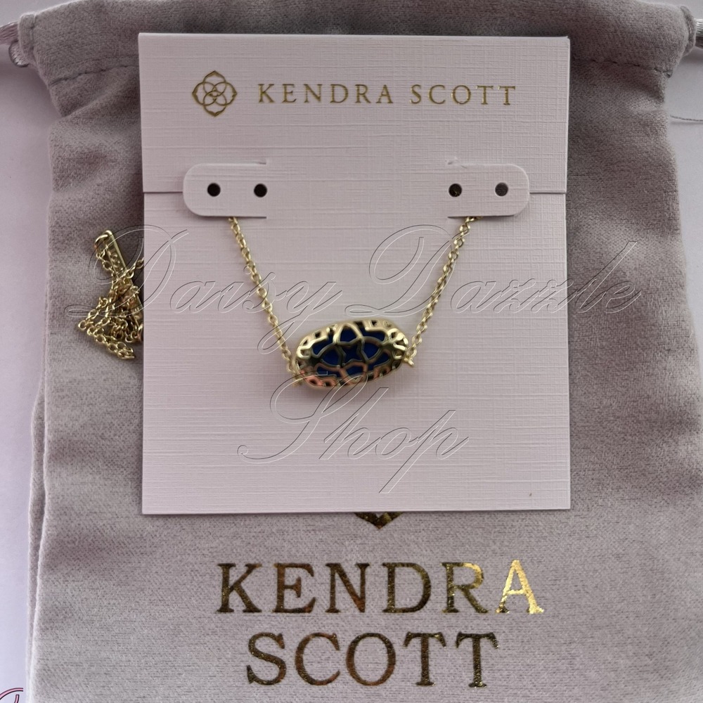 Kendra Scott Elisa Gold Short Pendant Necklace Red White Blue Illusion New ✨ - Picture 8 of 8
